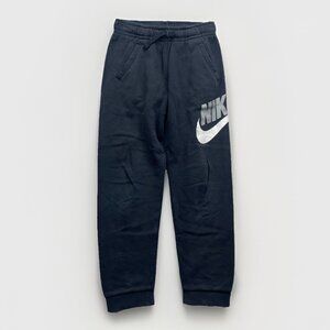 Nike Fleeced Joggers Boys M Black Swoosh Logo Spellout Sportswear CJ7863-010